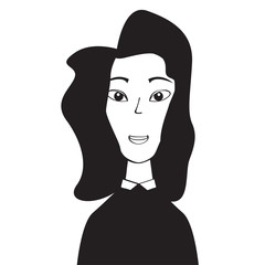 Isolated silhouette of a woman avatar. Vector illustration design