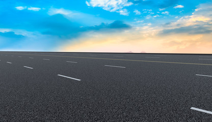 Fototapeta premium Air highway asphalt road and beautiful sky scenery