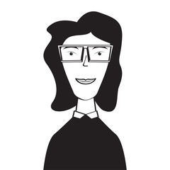 Isolated silhouette of a woman avatar. Vector illustration design