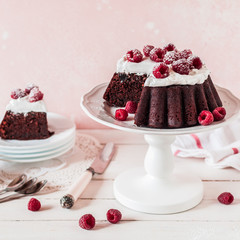 Sliced Chocolate Raspberry Cake