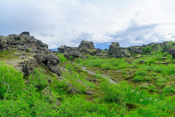 Fototapeta na wymiar Dimmuborgir Volcanic Area