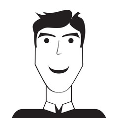 Isolated silhouette of a man avatar. Vector illustration design