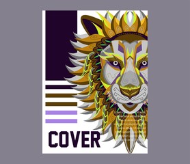 Colorful Lion Vector Illustration - Vector