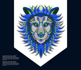 Colorful Lion Vector Illustration - Vector