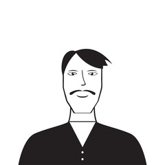 Isolated silhouette of a man avatar. Vector illustration design