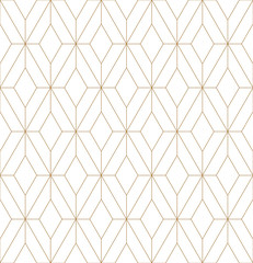 Seamless geometric pattern in golden and white.