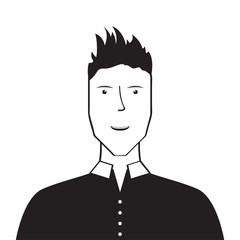 Isolated silhouette of a man avatar. Vector illustration design