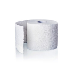 toilet paper isolated on white