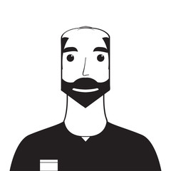 Isolated silhouette of a man avatar. Vector illustration design