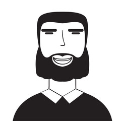 Isolated silhouette of a man avatar. Vector illustration design