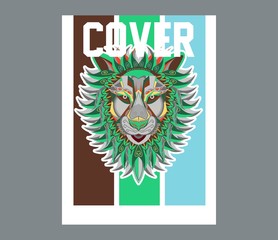 Colorful Lion Vector Illustration - Vector