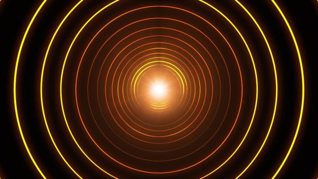Abstract Light Circles Seamless Looping/ 4k animation of an abstract background tunnel loop with shiny light circles