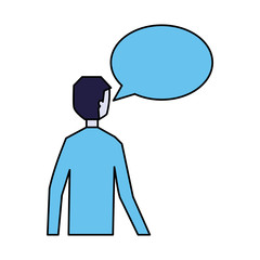 man speech bubble talk white background