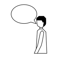 man speech bubble talk white background