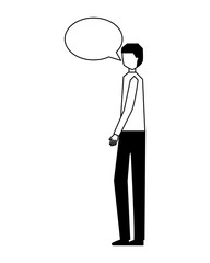man speech bubble talk white background