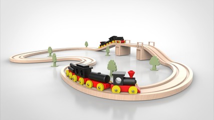 おもちゃのレールと電車　正面