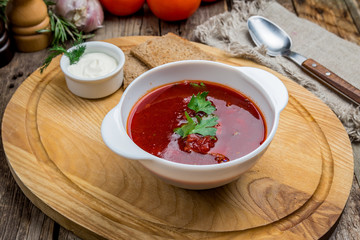 Borscht with sour cream