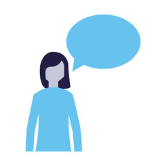 woman speech bubble talk white background