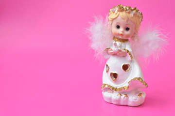 Angel on a pink background