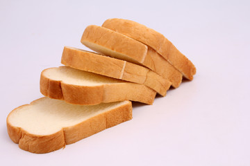 Bread with white background.