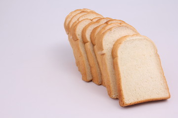 Bread with white background.