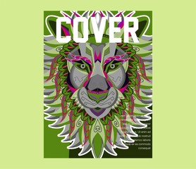 Hipster lion vector illustration