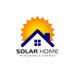 Sun solar energy logo design template. solar tech logo design