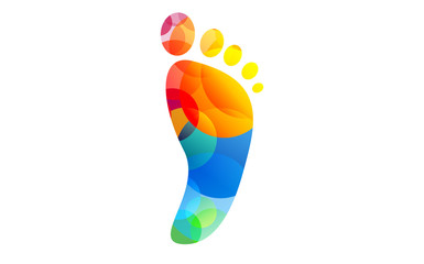impronta, piede, camminare, fantasia, colori, colorata,  © xyz+