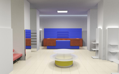 shop, mall, shopping mall, interior visualization, 3D illustration