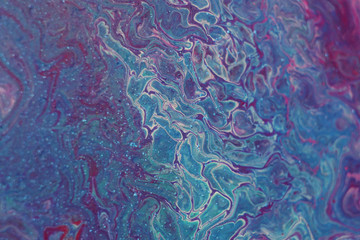 Acrylic paint texture on canvas, background. Abstract ocean- ART. Natural Luxury. Style incorporates the swirls of marble or the ripples of agate. Beautiful  paint with the addition of blue powder.
