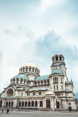 Fototapeta premium SOFIA, BULGARIA - 24 May 2018: St. Alexander Nevsky Cathedral is a Bulgarian Orthodox cathedral in Sofia