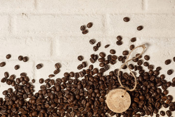 Organic soap with coffee beans. Spa concept