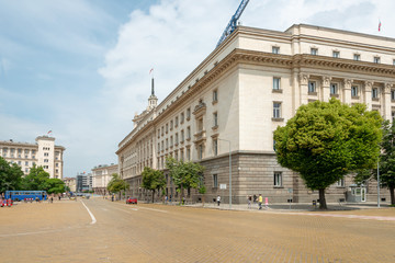 Fototapeta premium SOFIA, BULGARIA - 24 May 2018: Street view of downtown in Sofia, Bulgaria