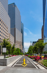 The bike path on West St. New York, United States of America