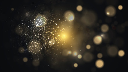 Fototapeta na wymiar Gold glitter abstract sparks