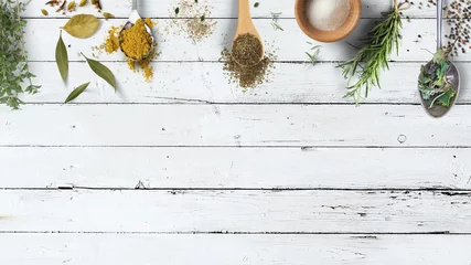 Keuken spatwand met foto various herbs and spices © reichdernatur