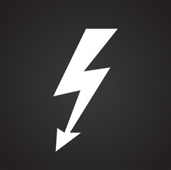 Lightning icon on black background for graphic and web design, Modern simple vector sign. Internet concept. Trendy symbol for website design web button or mobile