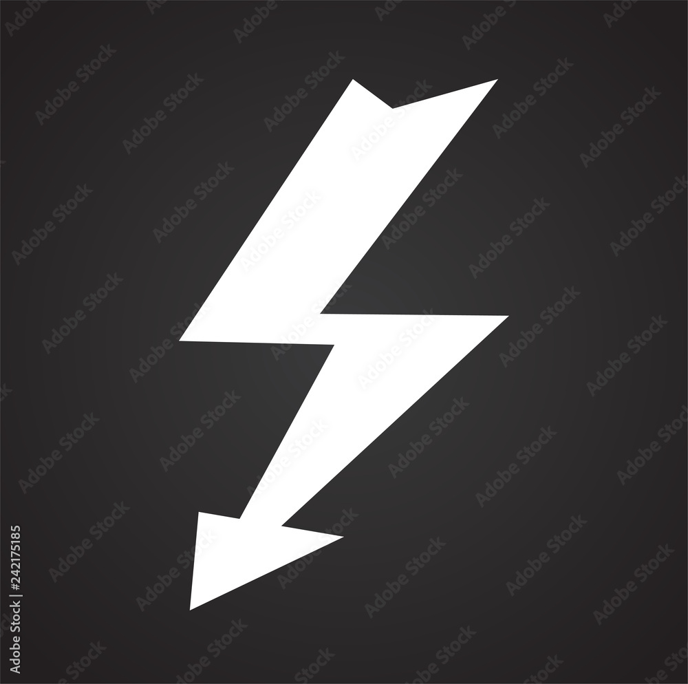 Fototapete Lightning icon on black background for graphic and web design, Modern simple vector sign. Internet concept. Trendy symbol for website design web button or mobile