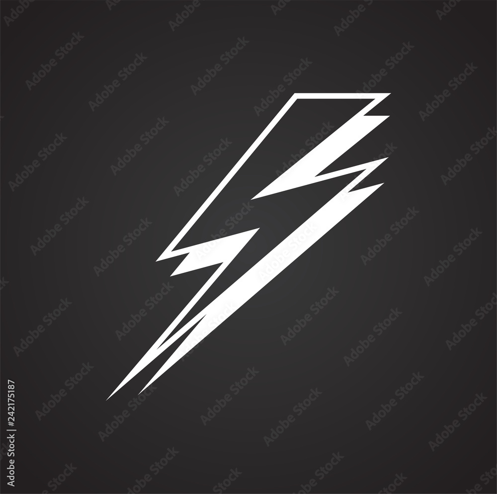 Fototapete Lightning icon on black background for graphic and web design, Modern simple vector sign. Internet concept. Trendy symbol for website design web button or mobile