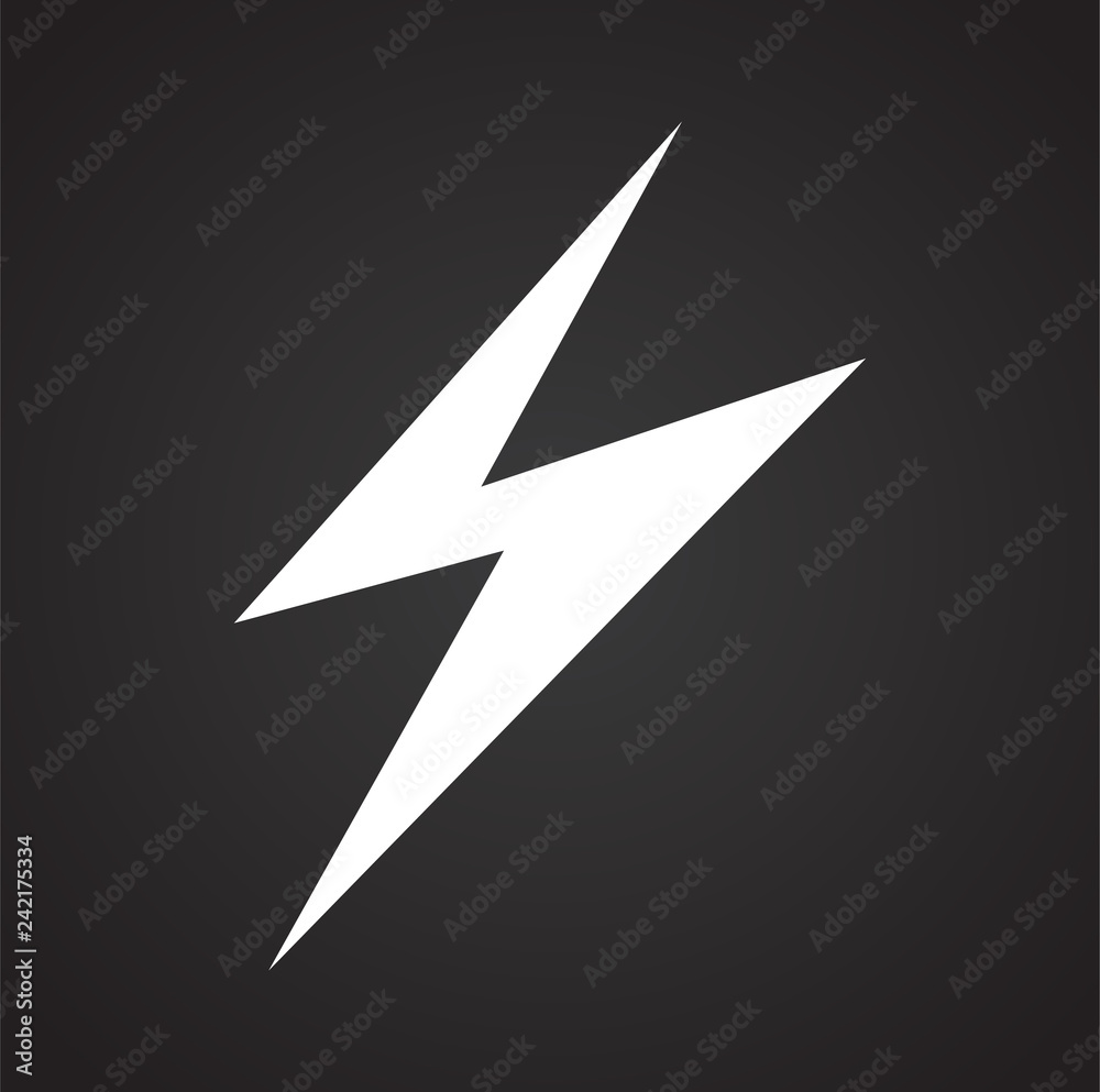 Fototapete Lightning icon on black background for graphic and web design, Modern simple vector sign. Internet concept. Trendy symbol for website design web button or mobile