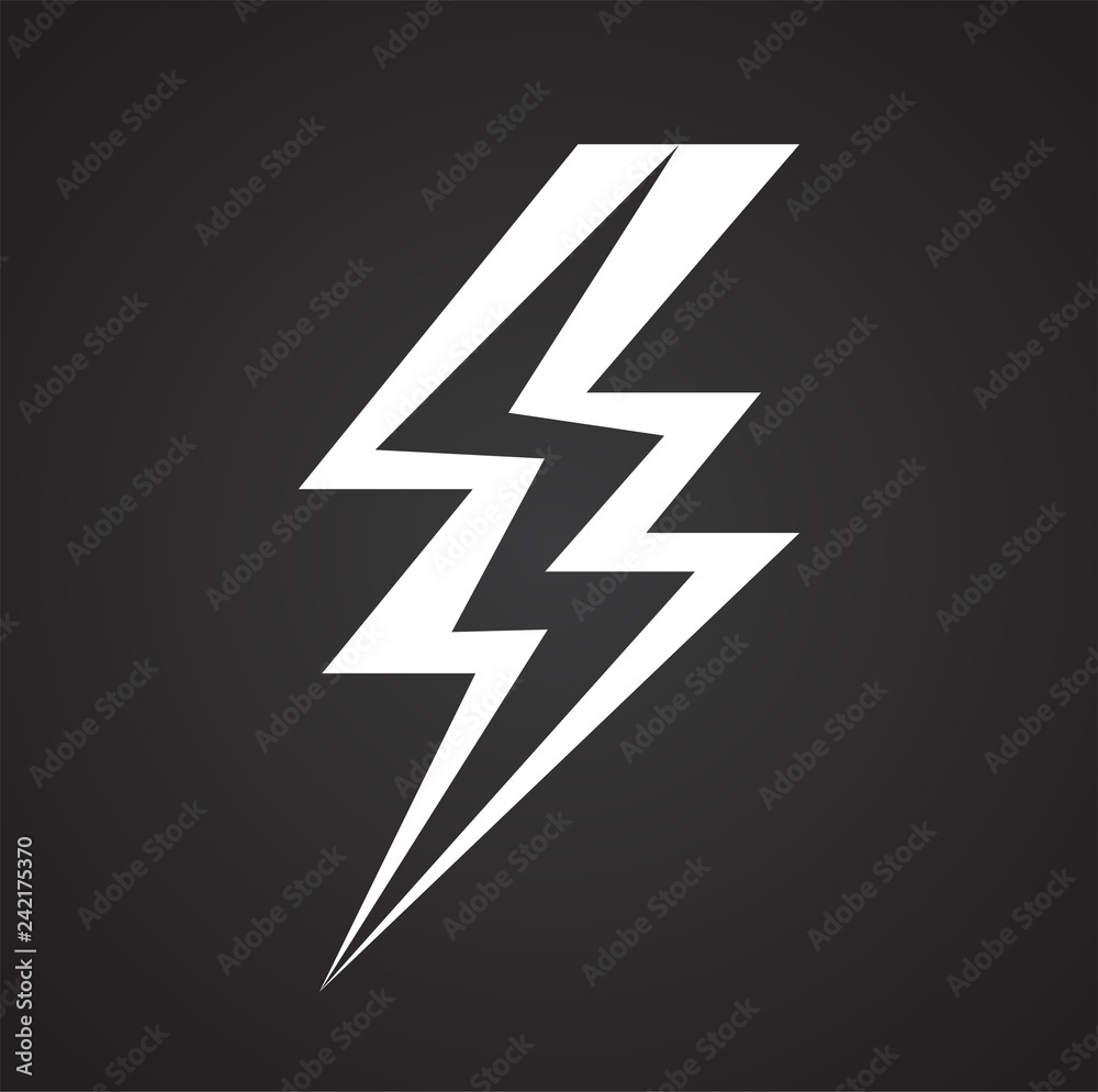 Fototapete Lightning icon on black background for graphic and web design, Modern simple vector sign. Internet concept. Trendy symbol for website design web button or mobile