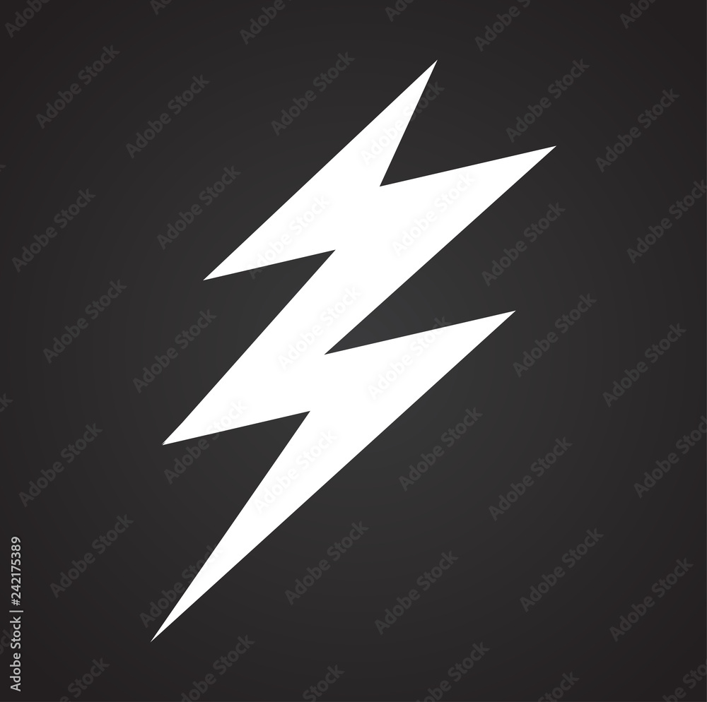 Fototapete Lightning icon on black background for graphic and web design, Modern simple vector sign. Internet concept. Trendy symbol for website design web button or mobile