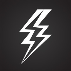 Lightning icon on black background for graphic and web design, Modern simple vector sign. Internet concept. Trendy symbol for website design web button or mobile