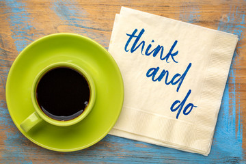 think and do concept on napkin
