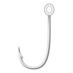 Classic fish hook icon. Realistic illustration of classic fish hook vector icon for web design