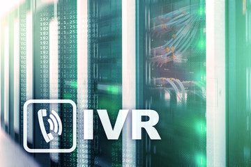 IVR Interactive voice response communication concept. servers data cente