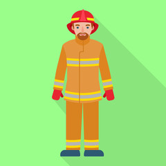 Fire fighter man icon. Flat illustration of fire fighter man vector icon for web design