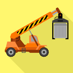 Lifting truck icon. Flat illustration of lifting truck vector icon for web design