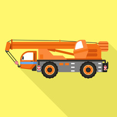 Lift heavy truck icon. Flat illustration of lift heavy truck vector icon for web design