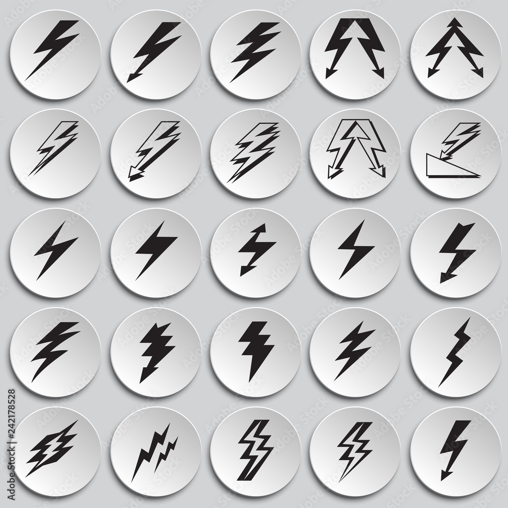 Fototapete Lightning icon set on plates background for graphic and web design, Modern simple vector sign. Internet concept. Trendy symbol for website design web button or mobile